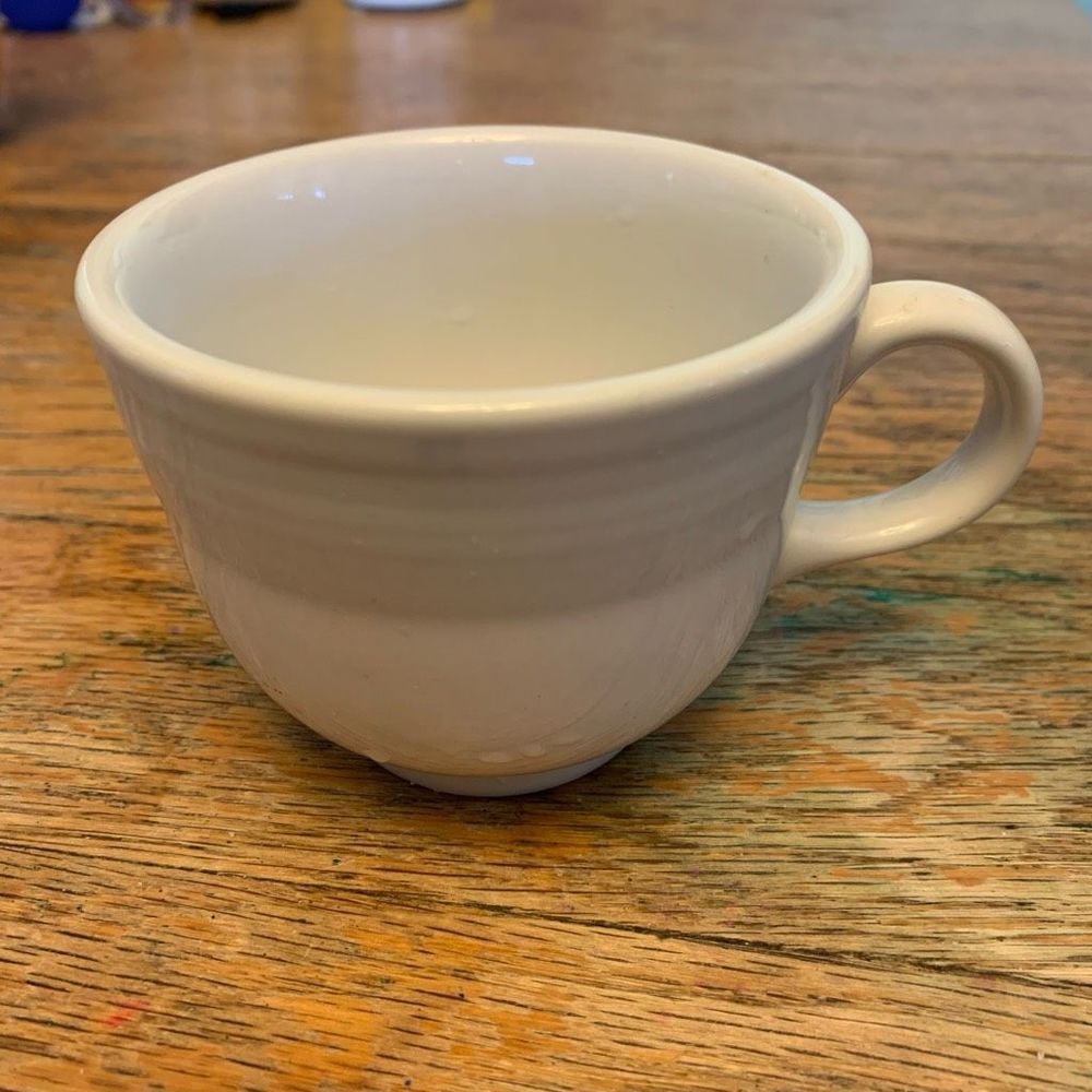 Fiesta ware white single small teacup